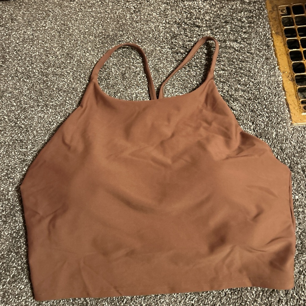 Old Navy Active Brown Sports Racerback Tank w/ Bra